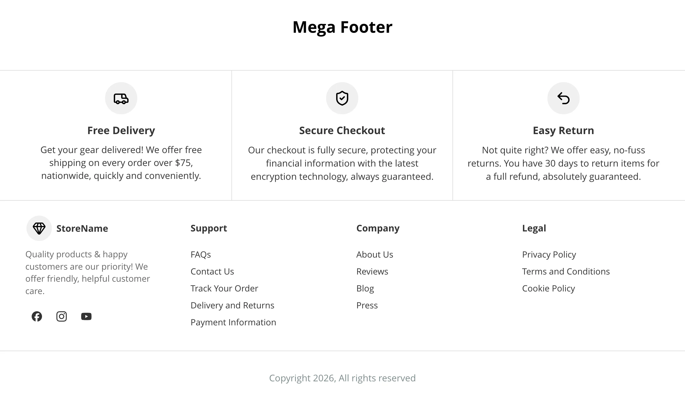 Mega Footer screenshot