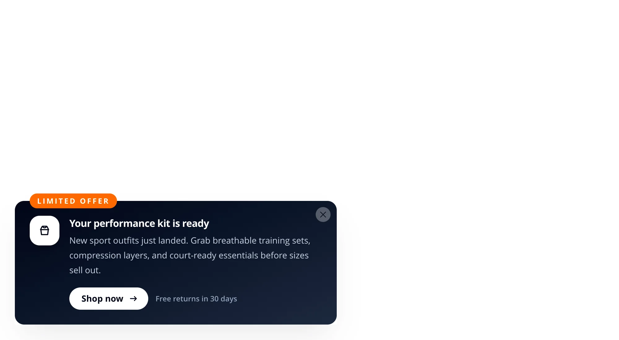 Toast Message Banner screenshot