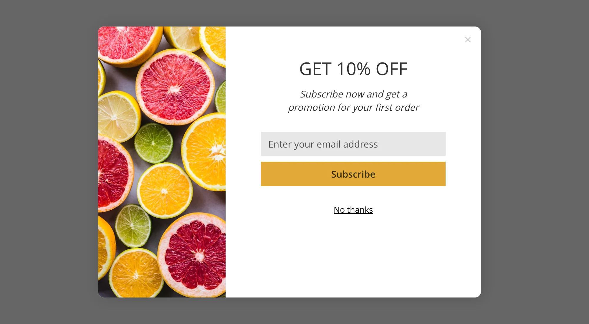 Classic Modal Popup Layout screenshot
