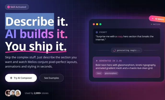 AI Composer element for Magento Page Builder
