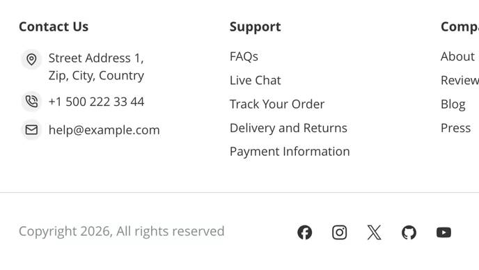 Mega Footer element for Magento Page Builder