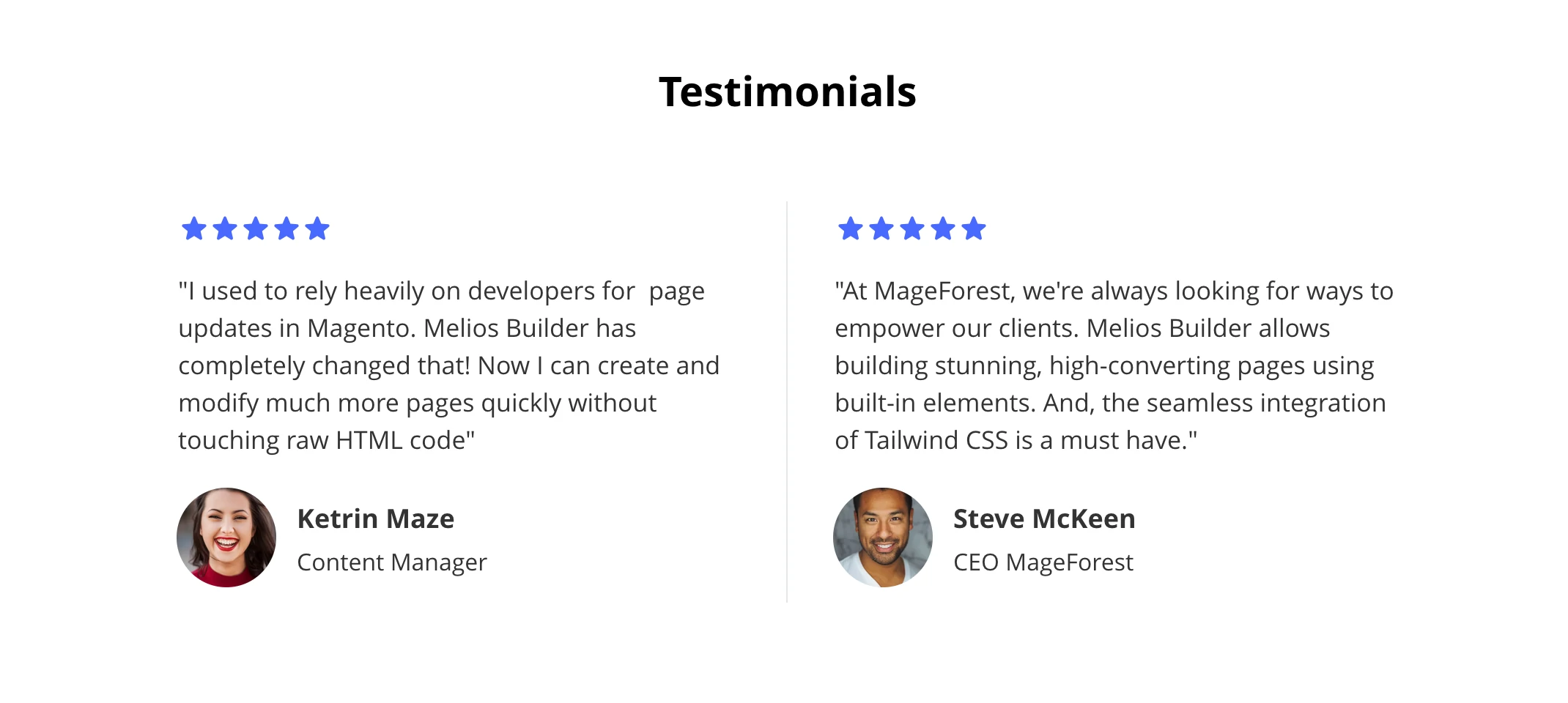 Testimonials screenshot